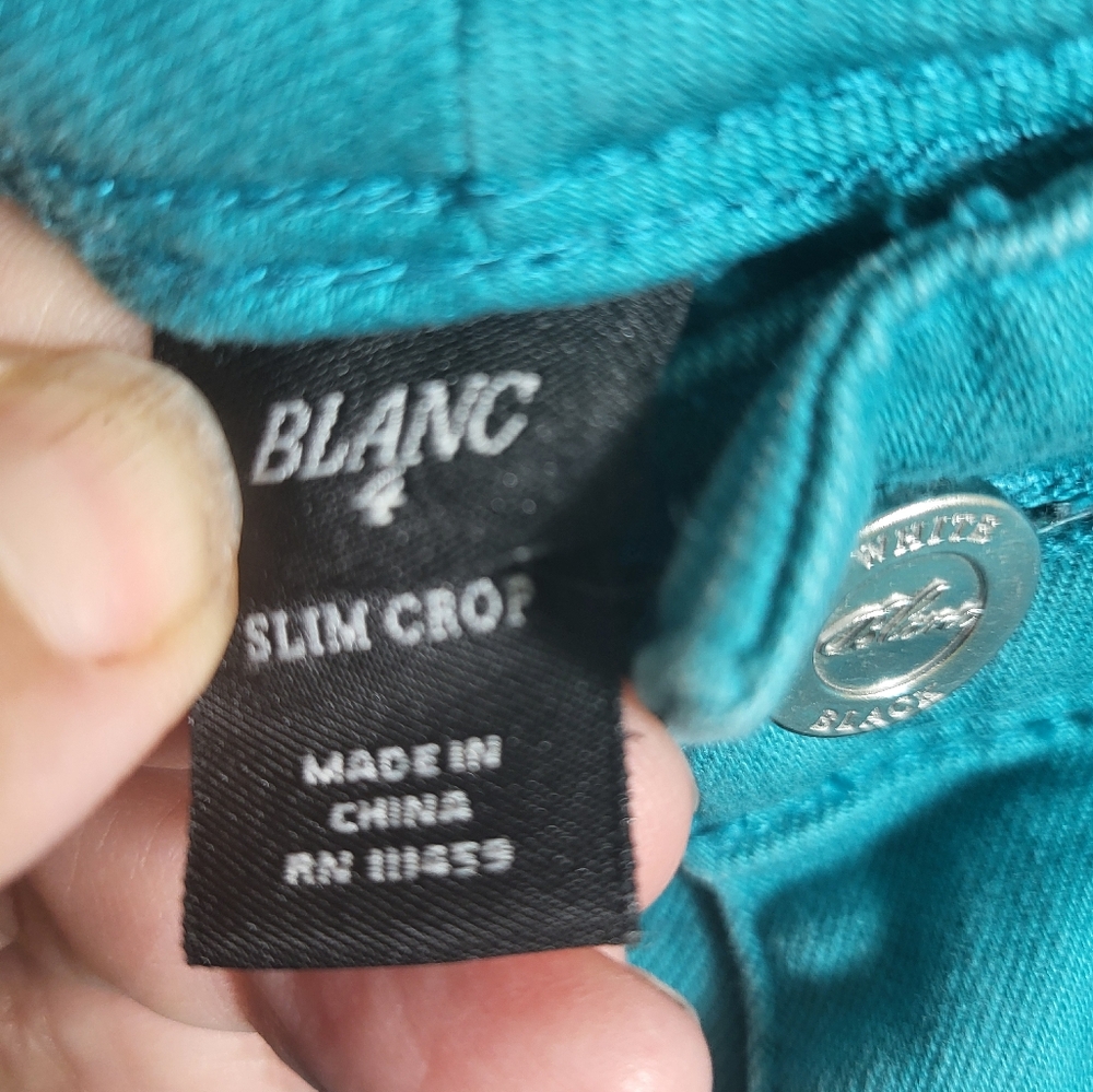 WHBM green slim crop stretch jeans women's 4  #2404 - Picture 4 of 7